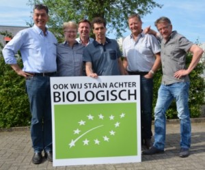 Biohuis bestuur v.l.n.r. Kees Scheepens, Maria Buitenkamp, Jaco Burgers, Jan Jaap Jantjes, Douwe Monsma, Kees van Zelderen